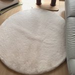ラグを綺麗にしてから出かけると？帰ってきた時に可愛い足跡がw