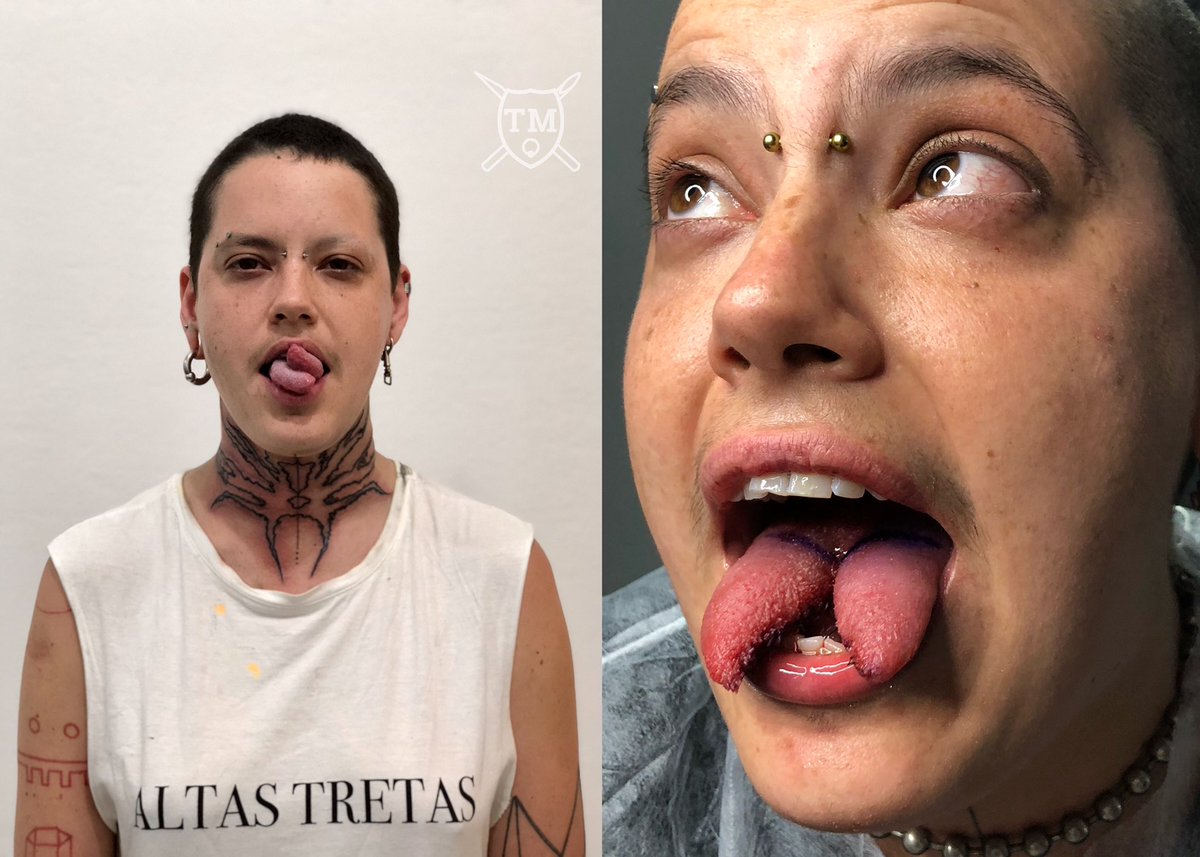 poxaye_'s tweet photo. Tongsplit 🐍
Dois meses de bifurcação, este com certeza foi um dos trabalhos mais importantes que já fiz ao longo de todo esse tempo, cada dia mais feliz com os resultados❤️
_______________________________________
#tamirispiercer #tong #tongsplit #bodymody #bifurcacao #body https://t.co/fdSKK8Vw8x