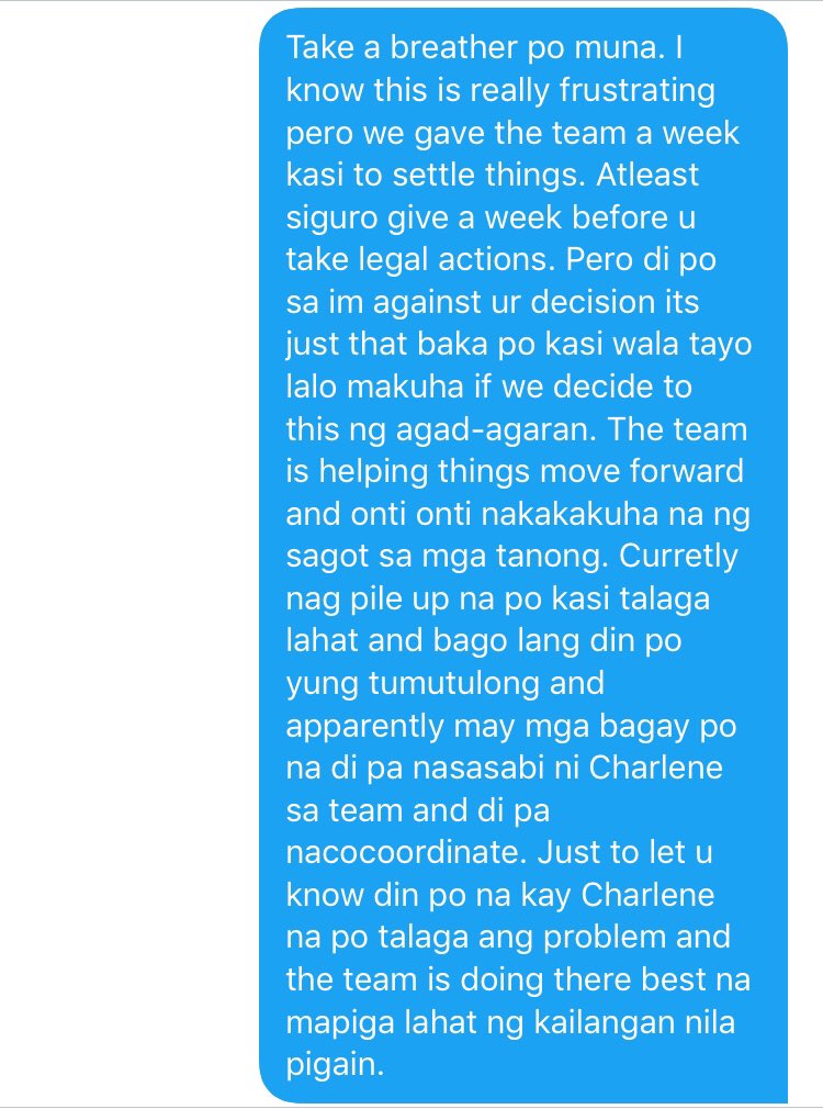 Update 11 “legal actions/filing a complaint” • I know sobrang FRUSTATING na talaga and some people are DMing me asking for information and details to help sa pag file ng complaint pero I will just share my respond sa DM to some buyers na nag DM re this:  https://twitter.com/skz_ailee/status/1318177619066540033