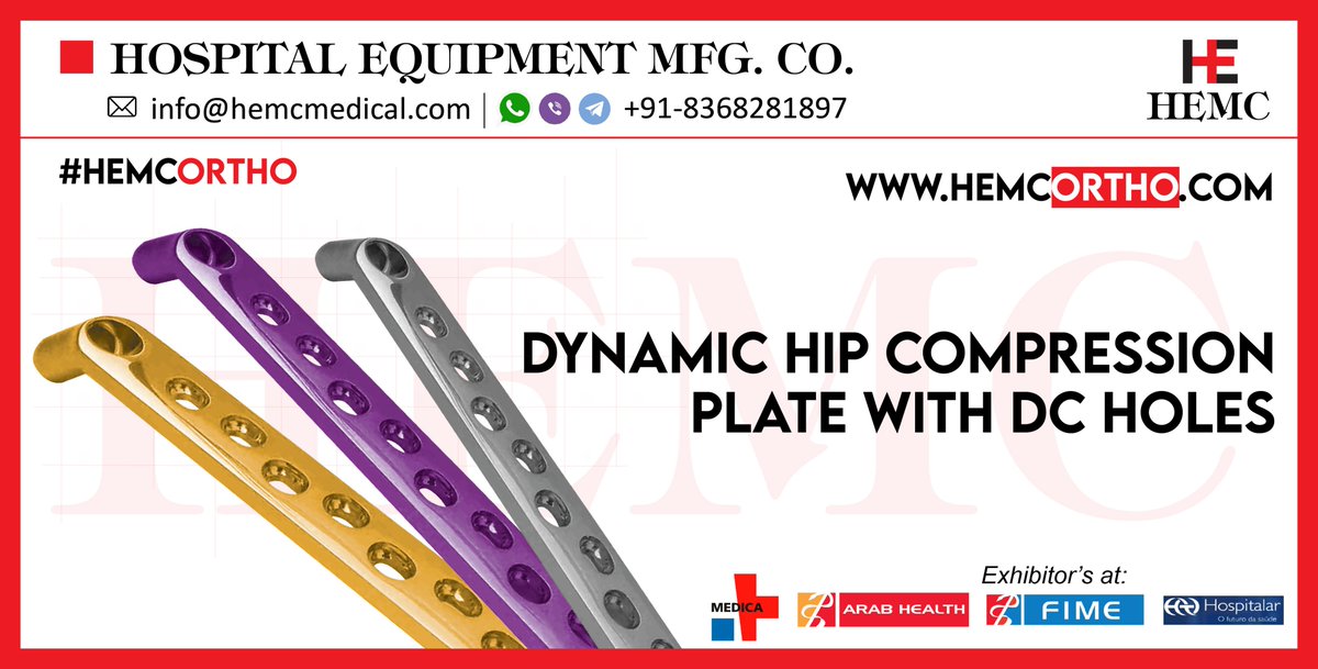 HemcOrtho's tweet image. We are engaged in offering a wide range of high quality #DynamicCompressionPlates. Additionally, offered range is appreciated for optimum performance and longer service life. hemcortho.com/product-catego…
#SmallFragmentSet, #LargeFragmentSet, #MiniFragmentSet,  #HEMCMedical, #HEMCOrtho