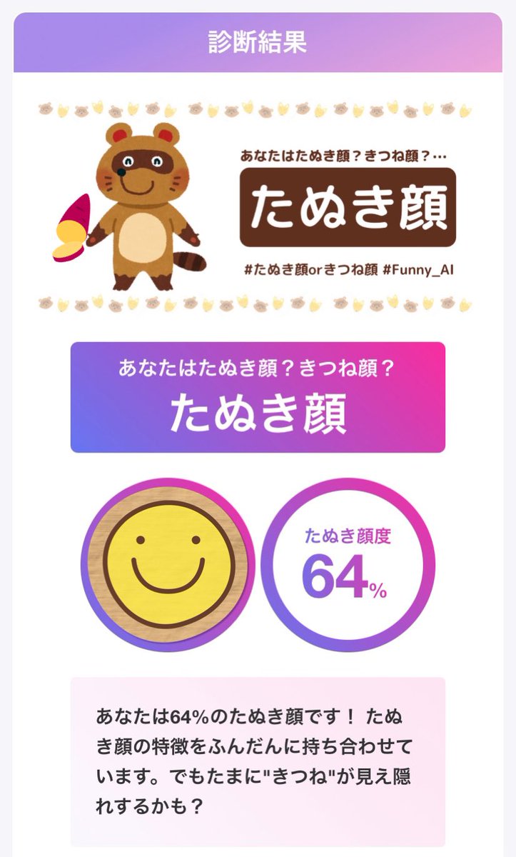 たぬき顔きつね顔ナチュボン診断 たぬき顔きつね顔ナチュボン診断