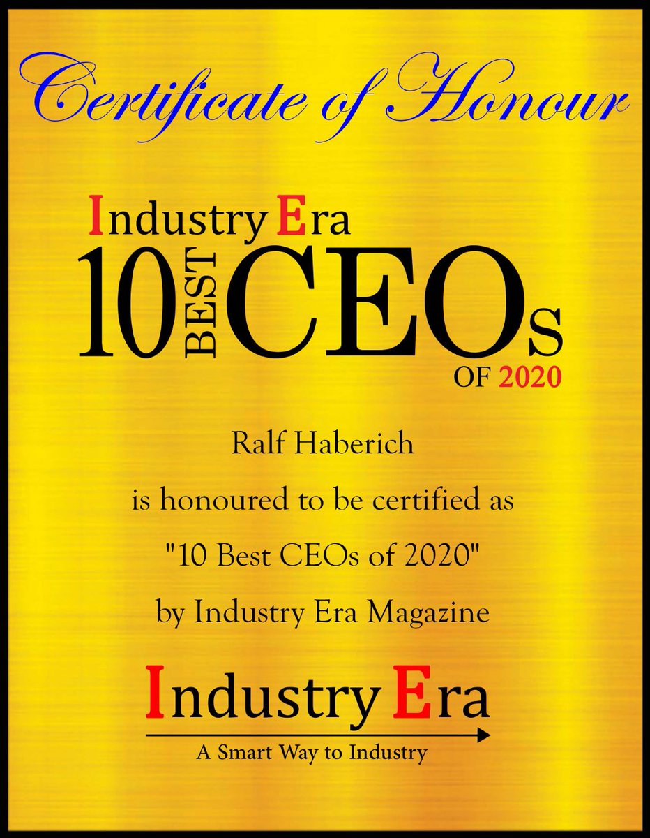 Unser CEO ist zum "CEO of the Year 2020" gewählt worden - wir freuen uns. #teamspirit