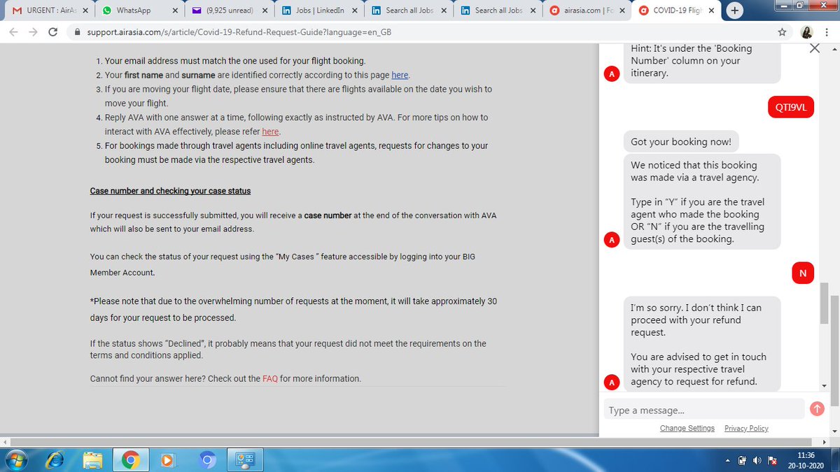 I have made bookings for my trip in April! I have not received the refund yet. When I contact <a href="/Cleartrip/">Cleartrip</a> they say that the airlines have not refunded the amount. When I ask @AirAsiaIndian they say ask the travel agent! What to do? my 15k is with them. Help me guys.