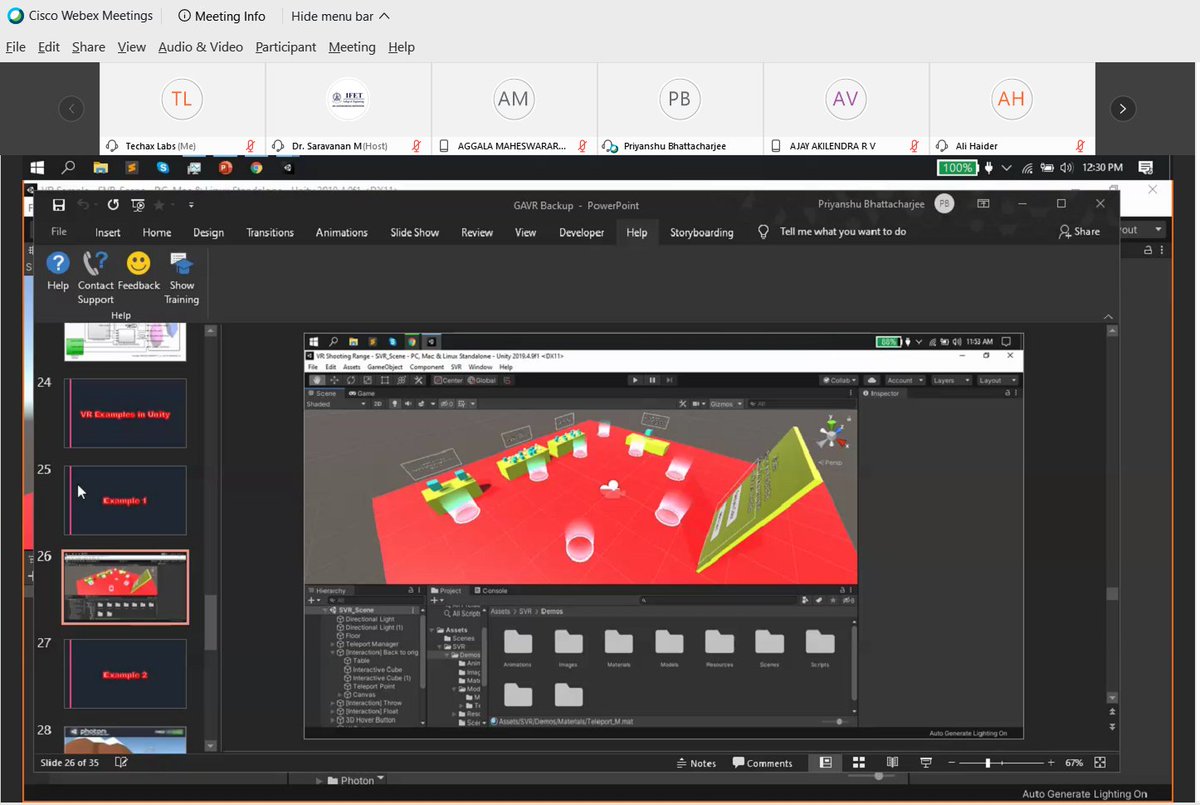 TechaxLabs's tweet image. Day 1 1st Session 2nd part
AICTE Sponsored 2weeks online faculty Development Programme
Gaming application using Virtual Reality 
at IFET college of Engineering 
#techaxlabs #gameApplications #VirtualReality @AICTE_INDIA #DEVCommunity