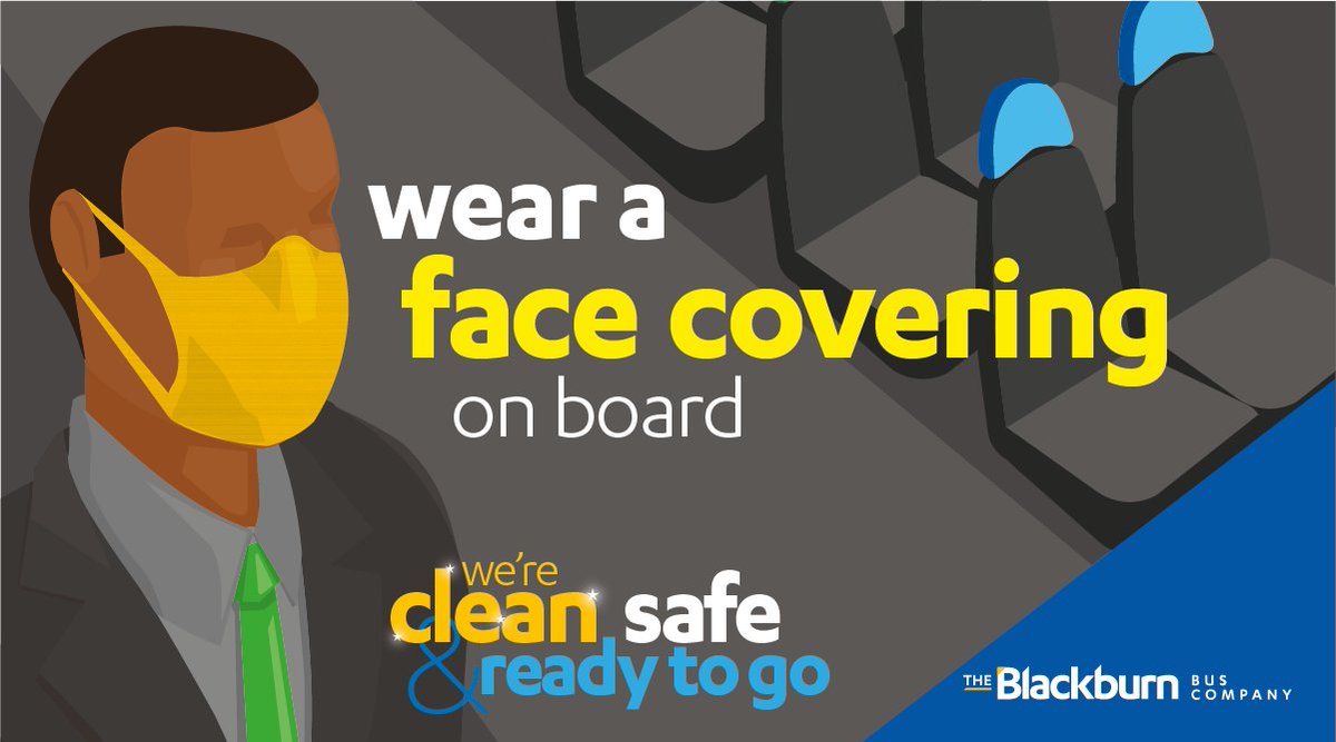 blackburnbusco's tweet image. ℹ️ Please wear a face covering when travelling on our buses and when waiting at bus stations

👄👃 Let's keep everyone safe, including you, by ensuring that both your nose and mouth are covered during the journey.

#CleanSafeReadytoGo