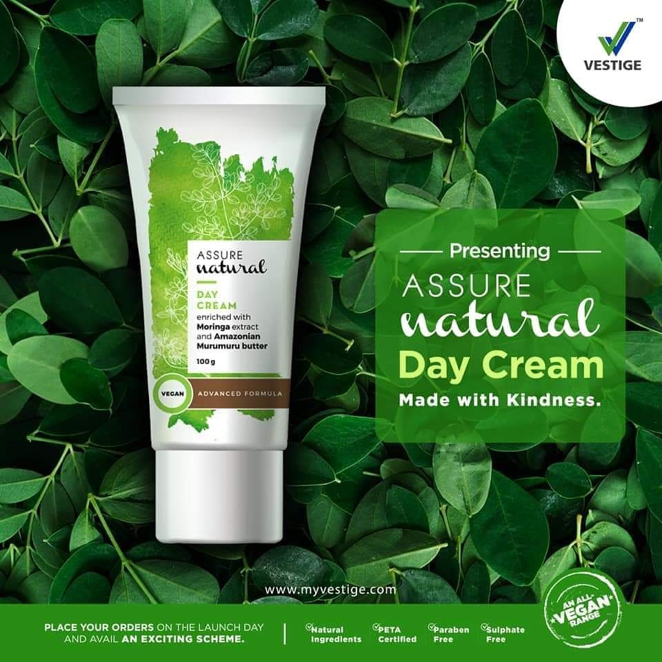 VESTIGE ASSURE NATURAL DAY CREAM

Assure #natural #daycream is a lightweight and fast #absorbing #moisturising #cream with #moringa and #amazonian #murumuru #butter extract that regenerate #cells and providing long lasting #hydration, making the #skin #smooth, #soft and #radiant.