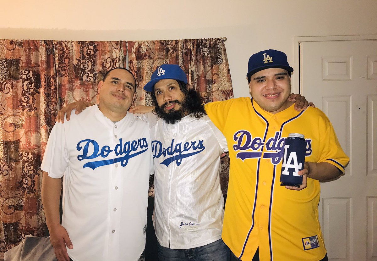 The three hermanos excited to see their @Dodgers World Series bound again! π Let's bring another 2020 championship victory to L.A.! β¨ LET'S GO DODGERS!! πβΎοΈ #DodgersΒ #WorldSeries #FourMoreWins #LATogetherΒ #LAForever #LoveMyFam #DodgerFam #WereInThisTogether #October2020 https://t.co/dHTJuej0P2