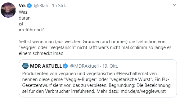 Es ist halt kein Fleisch Wig
