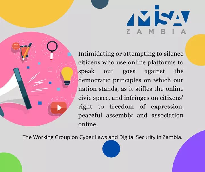 misazambia1's tweet photo. Intimidating or  silencing citizens who use online platforms to speak out goes against the democratic principled and stifles the online civic space, and infringes on citizens’ right to freedom of expression online.

#DigitalRights
#FreedomofExpression
#MediaFreedom https://t.co/0gEtOonhhj