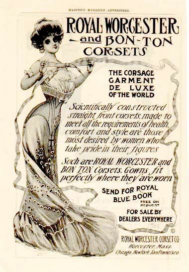 Let's compare those to some ads for corsets! See how much more dramatic the advertisements are?Would you look at a modern fashion illustration and tell me that the average person looks like that today?