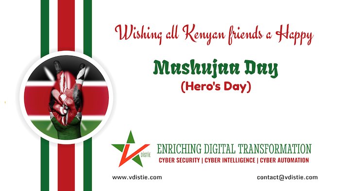 vdistie's tweet photo. VDiSTiE wishes all our Kenyan friends a Happy Mashujaa Day #MashujaaDay2020Kisii #MashujaaDay2020 #MashujaaDayCelebrations2020 #MashujaaDay #HereosDay #Kenya #Africa #vdistie #staysafe https://t.co/W3zXEim61l