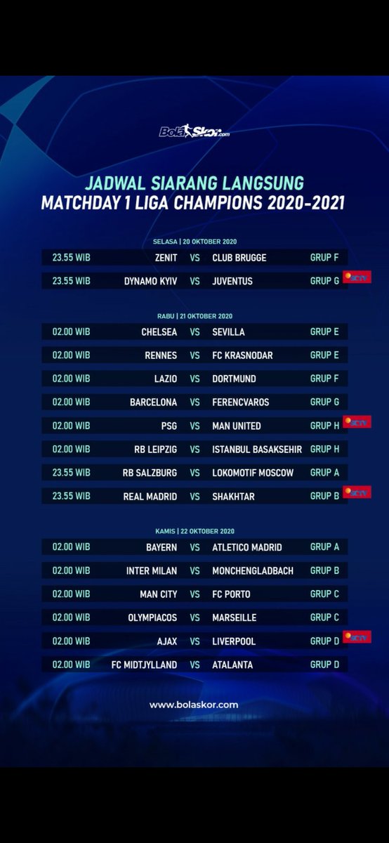 bolaskorcom's tweet image. Jadwal @ChampionsLeague pekan ini ⚽️🔥. Pertandingan siapa yang kamu tunggu?

#bolaskor #UCL #ChampionsLeague