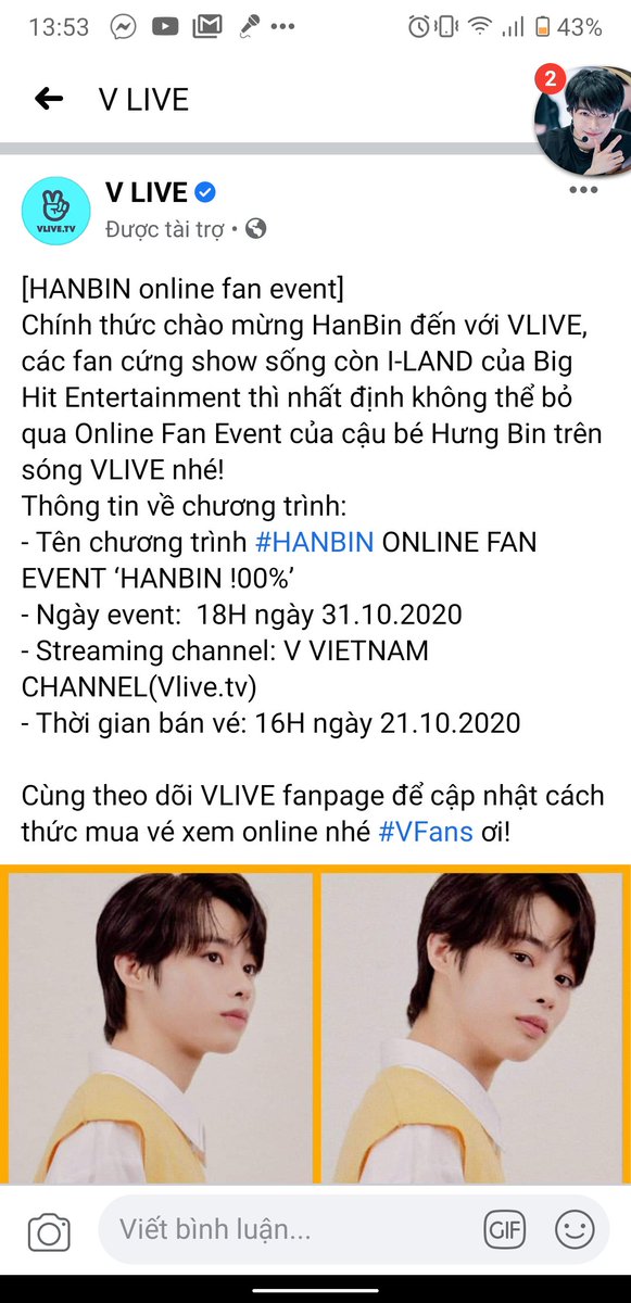 NgNNhtLinh2's tweet photo. @little_hannie_ In Vlive app .
#HANBIN_ILAND
#ILANDHanbinIsBack 
#HanniesWillWaitForHanbin https://t.co/kXIqy4Ew65