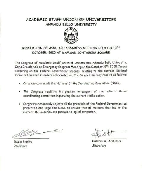 Vox Pop: Should the ASUU Strike Continue Till All Demands Are Met?

After 8 months at home as a result of ASUU's strike. ASUU has decided to continue the strike action until FG meets their demand. 

Should ASUU continue the strike to meet demands or call off the strike?
