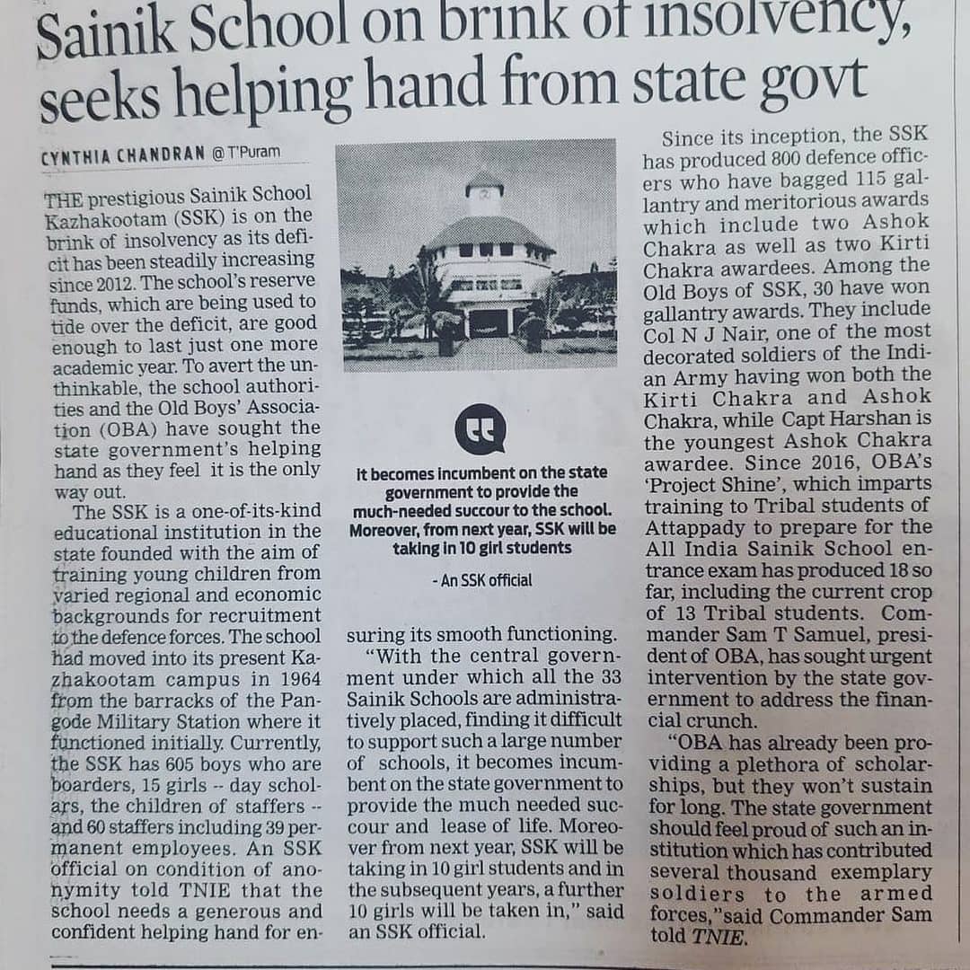 AbhishekParayil's tweet photo. Kerala's only Sainik School offering quality education across socio-economic barriers is facing shutdown due to funding constraints. Requesting intervention by government. #SaveSSKZM @CMOKerala @VijayanPinarayi @DrThomasIsaac @ShashiTharoor @DefenceMinIndia @KeralaGovernor https://t.co/fI33WruTE5