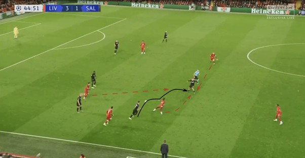 WEAKNESSESSzoboszlai is very talented, but not faultless. While his vision is excellent, Szoboszlai’s decision-making isn’t the best. For example, Szoboszlai plays a lobbed pass to his teammate after regaining possession. The pass is poor, meaning Liverpool can easily win it.