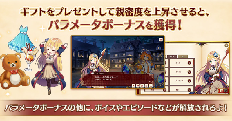 Dmm ガールズ ブック メイカー 君が描く物語 公式 Gbmゲーム紹介 本日は ギフトについてです ギフトを プレゼントして親密度を上げましょう 一定まで上げるとパラメーターボーナスやエピソードが解放されます ガールズブック