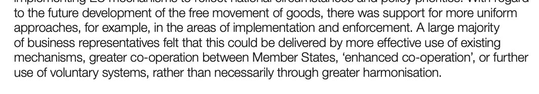 The emphasis in the free movement of goods was on the benefit of more integration, not less: (page 6) /8