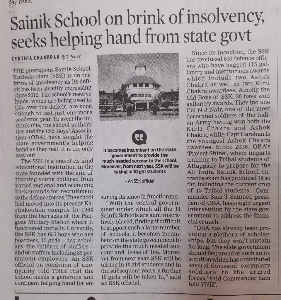 professor_twets's tweet photo. Kerala's only Sainik School offering quality education across socio-economic barriers is facing shutdown due to funding constraints. Requesting intervention by government. #SaveSSKZM @CMOKerala @VijayanPinarayi @DrThomasIsaac @ShashiTharoor @DefenceMinIndia @KeralaGovernor https://t.co/AQYM6atW8t
