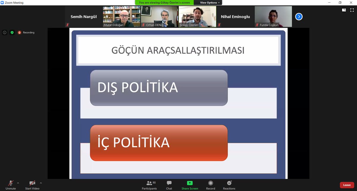 5. Göç Sertifika Programı ikinci günüyle kaldığı yerden devam ediyor. Doç. Dr. M. Gökay Özerim'in "Politika Aracı Olarak Göç" adlı sunumuyla başladı. <a href="/gokayozerim/">Gökay Özerim</a>
