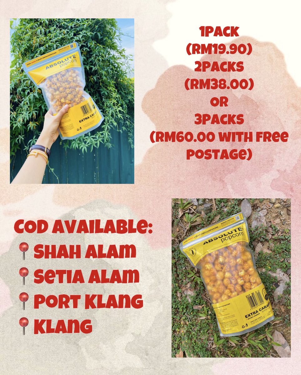 ameyyyhafidz's tweet image. Hi yiennn i ada jual popcorn and cookiess. Sekarang i ade buat promo✨Sekarang maybe strict sikit nak cod tapi kalau berminat boleh pos okiee❤️ Do give it a try✨