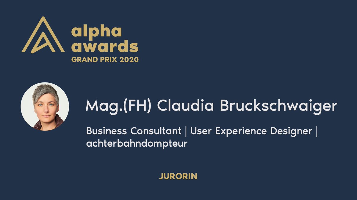 Alpha_Awards's tweet photo. Mag.(FH) Claudia Bruckschwaiger bereichert uns mit Ihrem Know-how einerseits als Vortragende beim alpha awards ONLINE FORUM, andererseits als Jurorin beim alpha awards GRAND PRIX! 
https://t.co/g6fO1bIJ2i https://t.co/4o7IXuyfyc