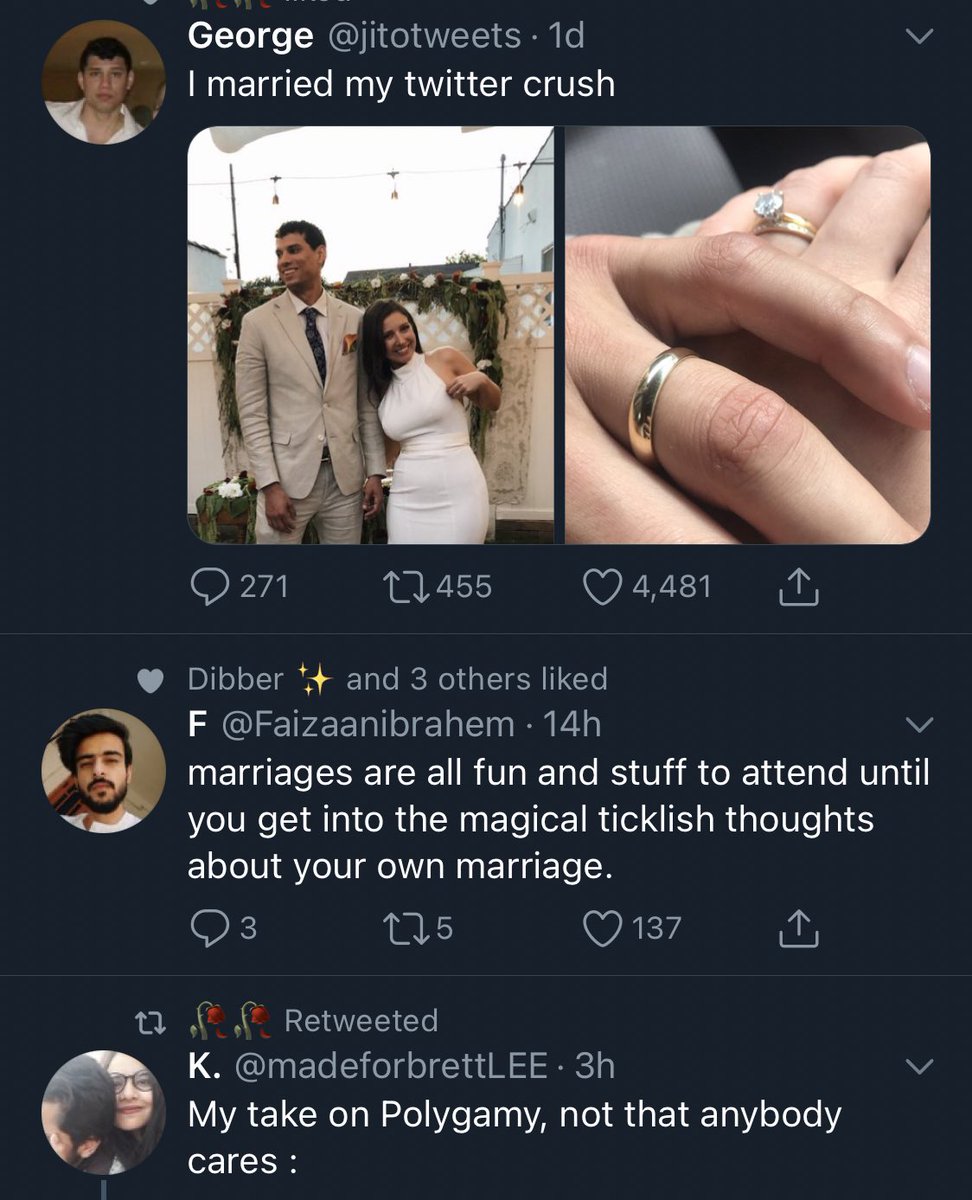 Different takes on marriage: