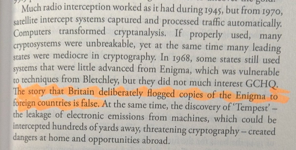 Ferris categorically says that rumours of UK selling Enigma to other countries after the war are false.