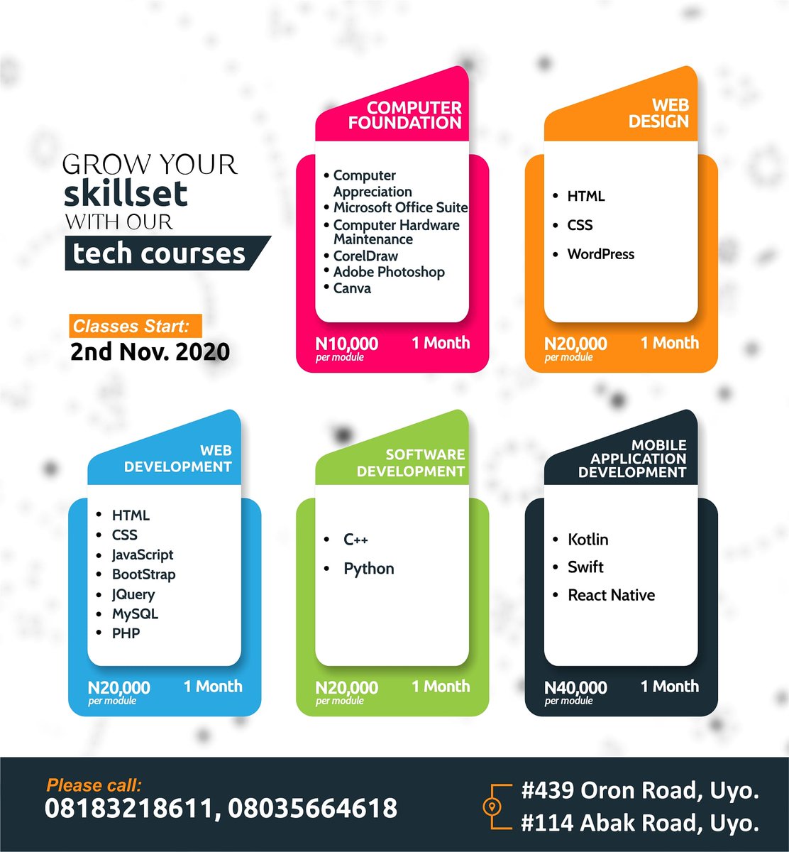 tedikom_academy's tweet photo. Here is an opportunity for anyone who needs to grow their tech skills.

#cometotedikom #learndigitalskills #tedikomictacademy #Uyo #webdevelopment #webdesign #softwaredevelopment #mobileappdevelopment https://t.co/nd1bVJbMPA