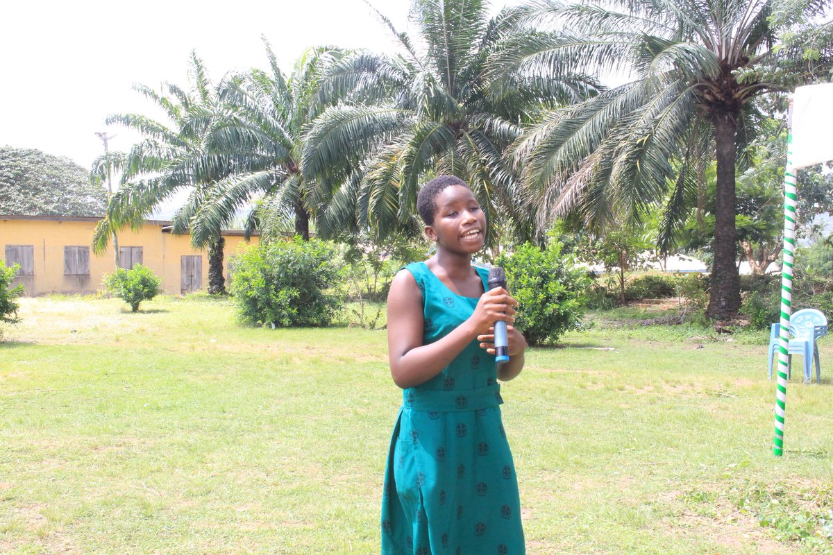 nhfbghana's tweet photo. Meet Mary, one of our students reciting a poem during our International White Cane Day celebration.
#NHFB
#BlindAwarenessMonth https://t.co/duhSuk2UxF