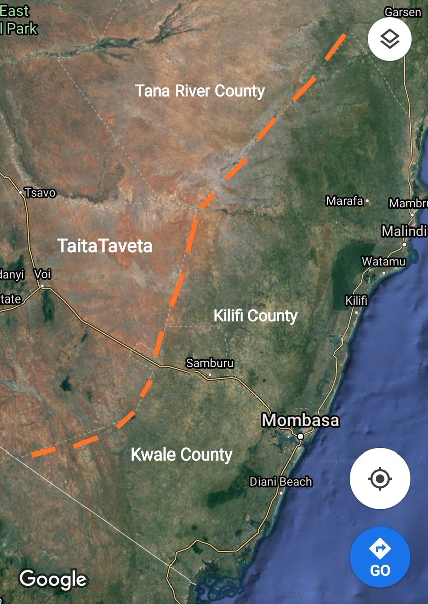 5. Coastal Plain - Ecological zones are also used to mark boundaries between counties in Kenya. The end of the coastal plain and the beginning of the arid zone marks the boundary between the coastal counties of Kwale/Kilifi and the counties of Taita Taveta & Tana River.