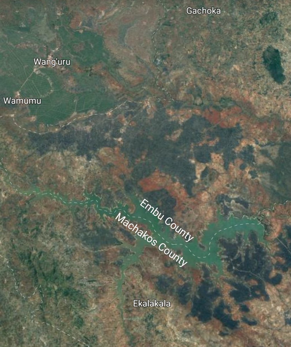 9. MASINGA DAM - The largest hydroelectric dam in Kenya marks the boundary between Embu and Machakos counties. The boundary runs across the dam dividing it roughly into two.