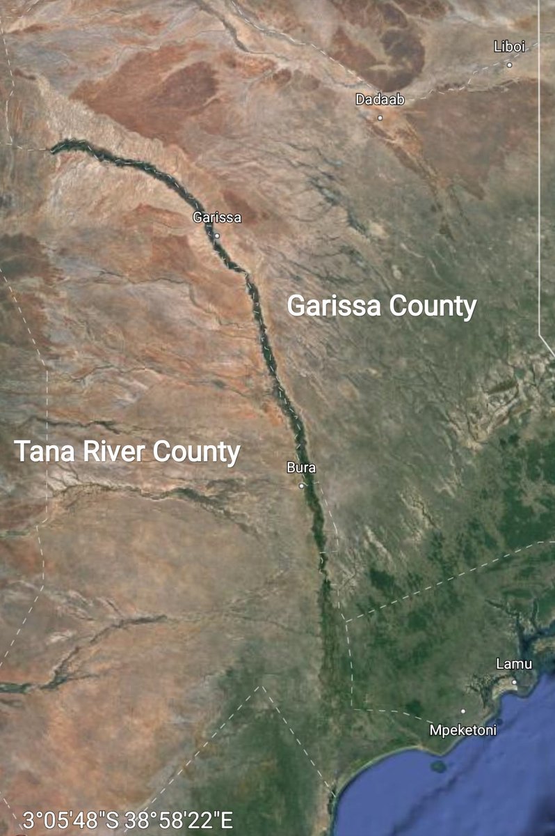 11. TANA RIVER - The longest river in Kenya marks the boundary between Garissa and the county it lends a name to, Tana River. The eastern banks of Tana river are in Garissa county while the western banks are in Tana River county.