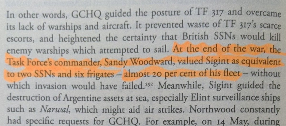 During Falklands, "the take matched Ultra at its best". Average interception to decryption/dispatch time was three to eight hours. Whitehall understood intentions of Arg forces "better than their own". But "Crypto went public amidst a war. And there it has stayed ever since".