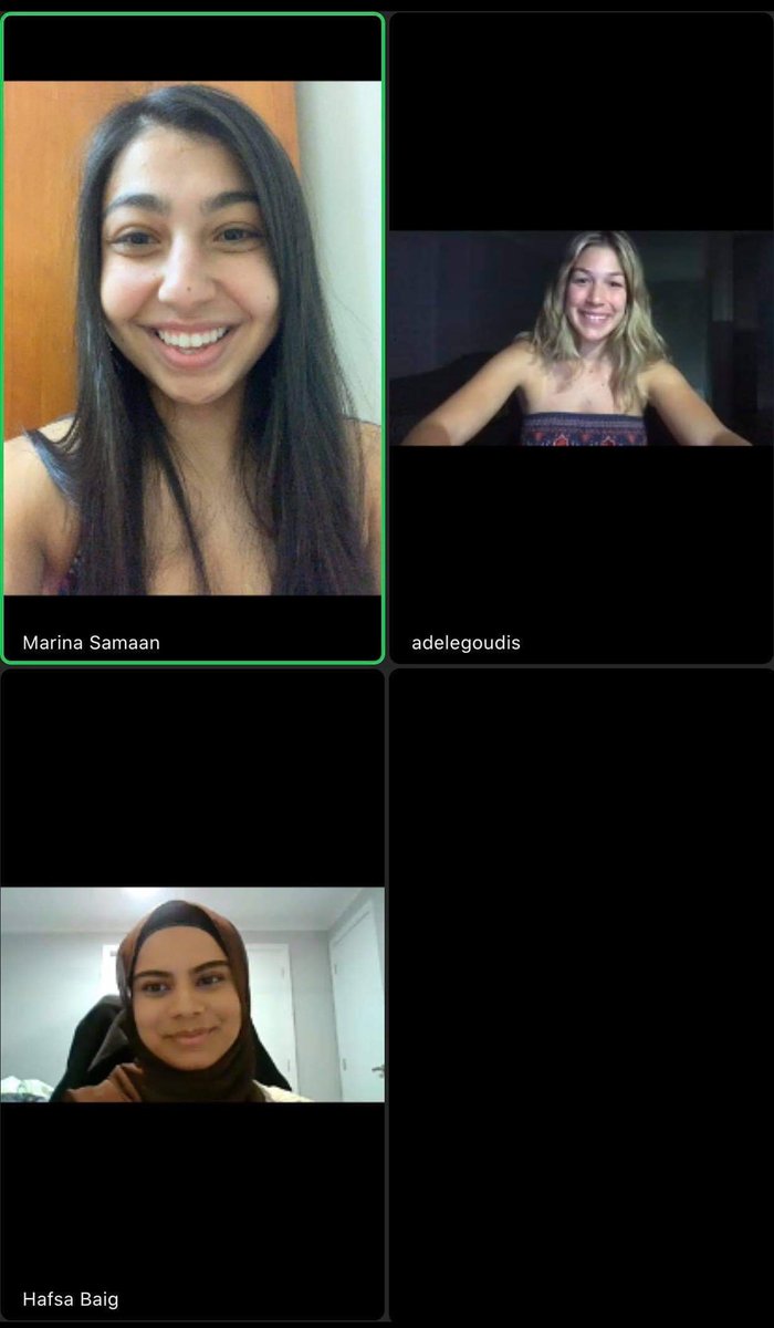 Loved catching up with <a href="/MarinaSamaan6/">MarinaSamaan</a> and @HafsaBaigSP during our Social Media class tonight! It was great being able to reflect together on our use of social media during this semester! #wespeechies #GoSHspeech #SpeechAndLanguage #slp2b