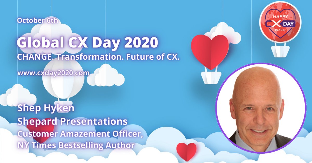 cxmasterclasshq's tweet photo. Global CX Day 2020 recordings available NOW!
Hear one of our main speakers @Hyken interviewed by @ijgolding on “How to Deliver Amazing CX Today & Beyond”.
Link to the interview: https://t.co/OS558ZyEYL
#CXPAFinland #CXDay2020 #CXDayFinland #CXDay #CXPA #Shirute #CXCares #CCXP https://t.co/ZUD0w4cdzC