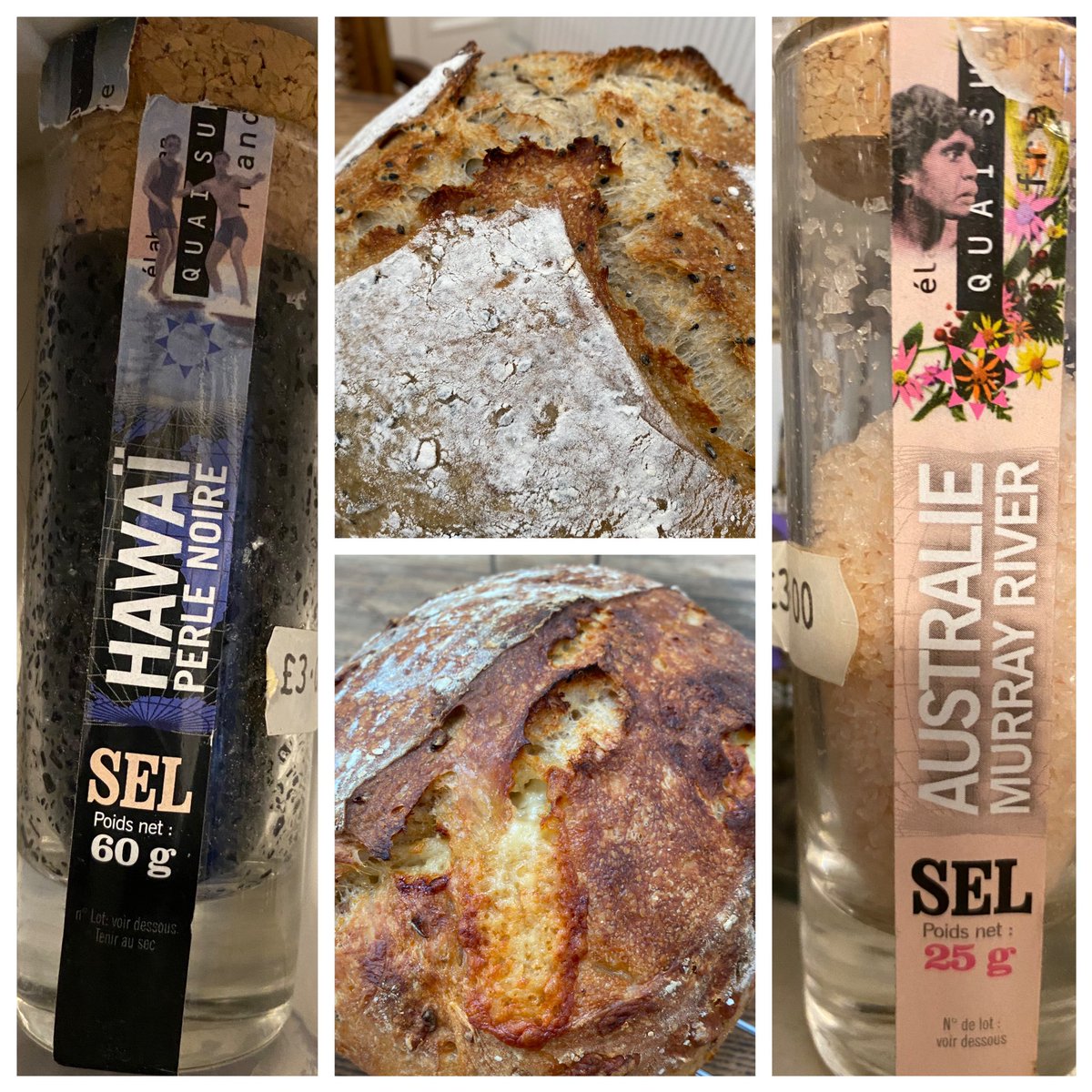 Some #sourdough #salt experimentation today #Australian #Murray #river and #Hawaiian #perle #noire #novacooksathome https://t.co/5GuxQFcuaE