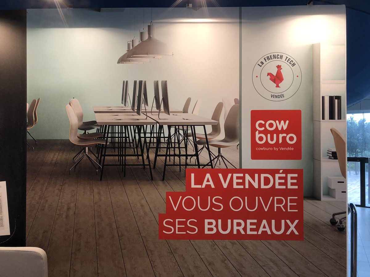cowburo's tweet photo. Bienvenue sur notre coworking éphémère @cowburo sur le salon de L’Université d’Été du THD aux Sables-d’Olonne en #Vendée ! 
L’occasion de découvrir notre nouvelle solution pour référencer ses postes inoccupés ou trouver un #bureau sur l’ensemble du territoire de la Vendée ! https://t.co/0NmUa3iwQu