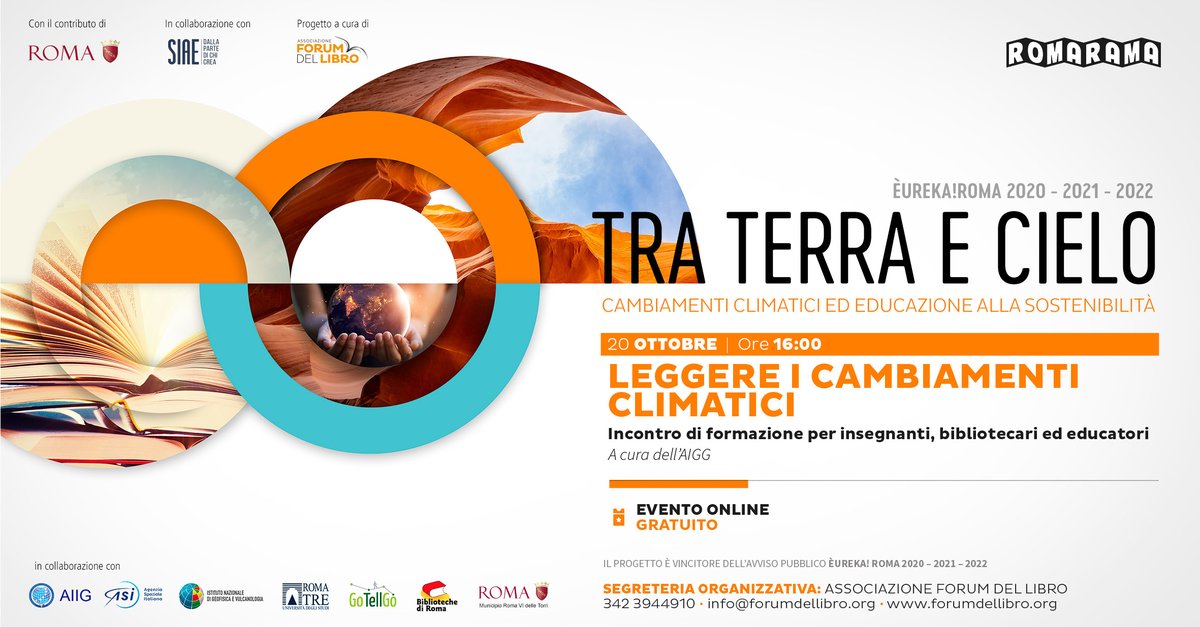 Forum del Libro (@forumdellibro) on Twitter photo Oggi alle 16:00 in diretta sui canali del Forum del Libro l'incontro per docenti, bibliotecari ed educatori "Leggere i cambiamenti climatici" a cura dell'<a href="/AIIGgeografia/">AIIG - Geografia</a>
SEGUI LA DIRETTA:
youtube.com/watch?v=90GrkO… Oggi alle 16:00 in diretta sui canali del Forum del Libro l'incontro per docenti, bibliotecari ed educatori "Leggere i cambiamenti climatici" a cura dell'<a href="/AIIGgeografia/">AIIG - Geografia</a>
SEGUI LA DIRETTA:
youtube.com/watch?v=90GrkO…