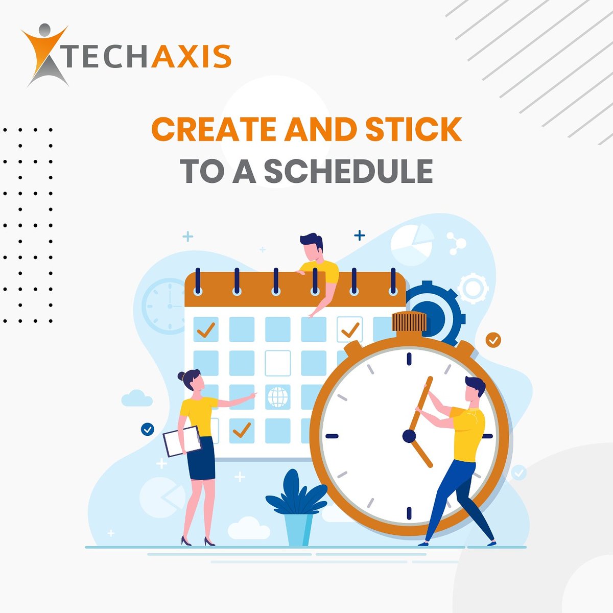 TechaxisInc's tweet image. Setting a strict work schedule can help ensure you make the most of your day. It will increase your productivity and efficiency while helping maintain an optimum work-life balance.

#worklifebalance #recruitinglife #techaxis
