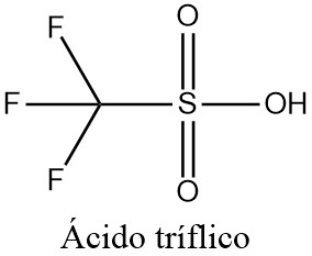 El ácido tríflico se utiliza principalmente en la investigación como catalizador para la esterificación. Es un líquido higroscópico, incoloro, ligeramente viscoso y es soluble en disolventes polares.