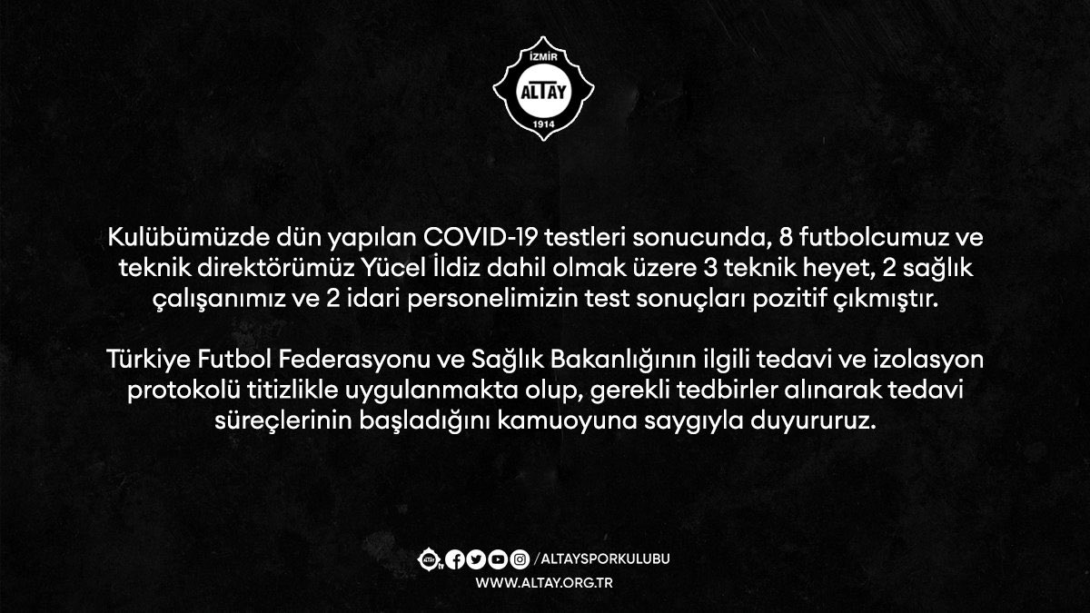 yucel_ildiz's tweet photo. Covid-19 testim pozitif sonuçlanmış olup, izolasyon sürecim başladı. Herhangi bir şikayetim bulunmamaktadır. Takım olarak bunu da atlatacağımızdan hiçbir endişem yok. Daha gidecek çok yolumuz var. Çalışma arkadaşlarıma ve tüm hastalara acil şifalar diliyorum. @AltaySporKulubu https://t.co/6iMQNApZSR