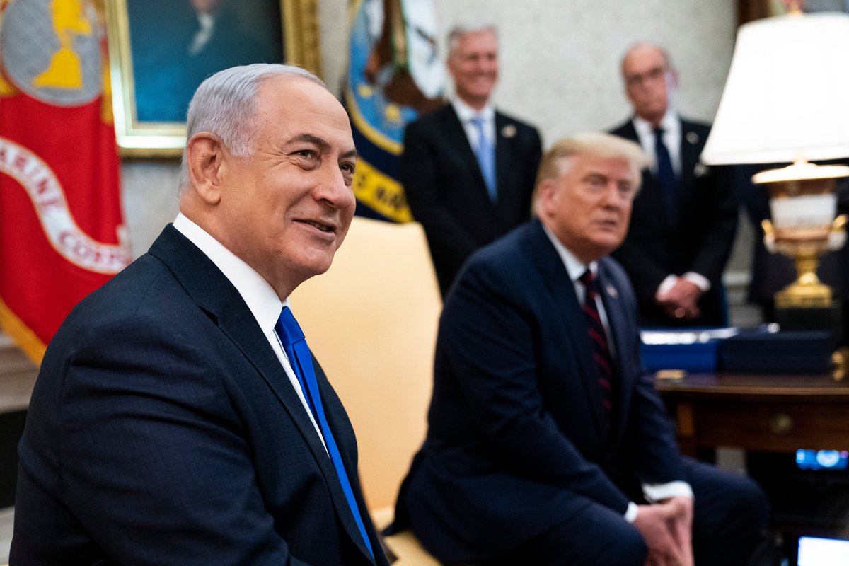 Trump helped boost Benjamin Netanyahu’s nationalist agenda, recognizing Israeli sovereignty in the disputed Golan Heights and moving the American embassy to Jerusalem.He also brokered normalization deals between Israel, United Arab Emirates and Bahrain  https://bloom.bg/37vpLCy 