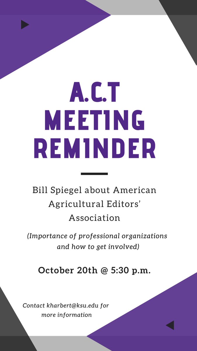 We LOVE guest speakers, and <a href="/BillSpiegel/">Bill Spiegel</a> will be no exception! 
#kstate #kstateact #act #agcommunications #AAEA