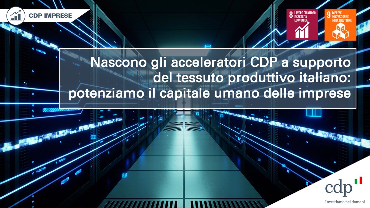 Gli #acceleratoriCDP si affiancano ai #finanziamenti e all’#equity. Pensati per un percorso di crescita strutturato delle #imprese ad alto potenziale e delle #startup, mirano a rafforzarne la #competitività e l’ingresso nei mercati internazionali. ➡️ bit.ly/AcceleratoriCDP