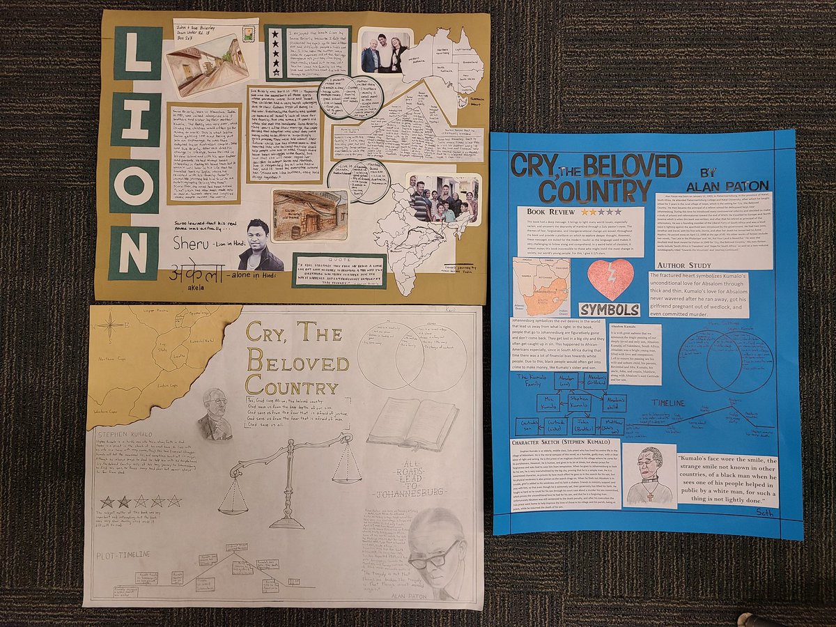 #pssdthankful for students who challenge themselves to do their very best. These novel study posters speak for themselves!