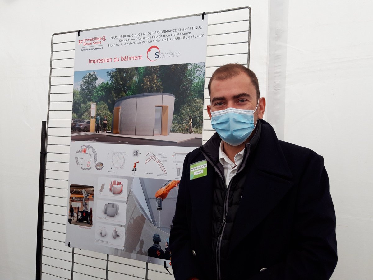 [#Sphère3D] "Il est nécessaire d'éprouver ces technologies innovantes et prometteuses. L'#impression de #béton offre des possibilités de formes nouvelles et inopportunes pour les techniques standards" 🗨️ Antoine Lagarde, Architecte du projet - Agence Archétude