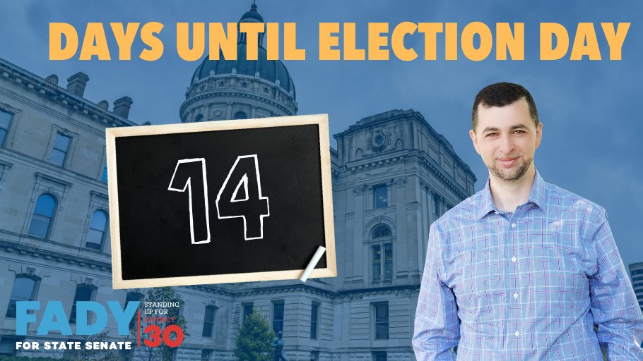 Fady4Indiana's tweet photo. There are only TWO WEEKS left to vote, but there is still time to join #TeamFady! We still need volunteers to make calls and Election Day volunteers. Join us today: https://t.co/vr7o4KAGIv https://t.co/B25vfeUy6n