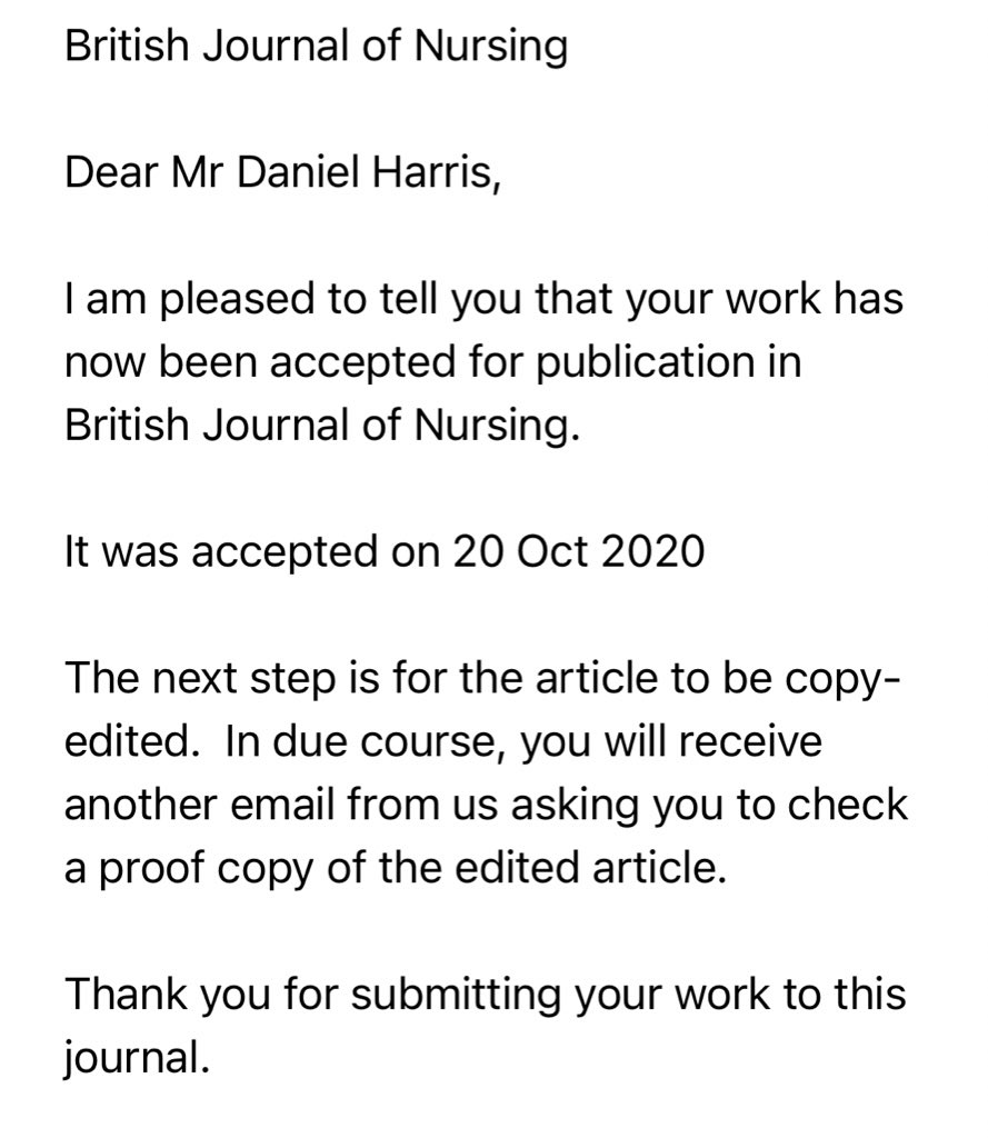 Well this was an exciting email! Our First publication @LisaEnoch1 @PPolgarova !!! 

#CriticalCare #BereavementCare #CUHproud #NursingResearch #ServiceEvaluation