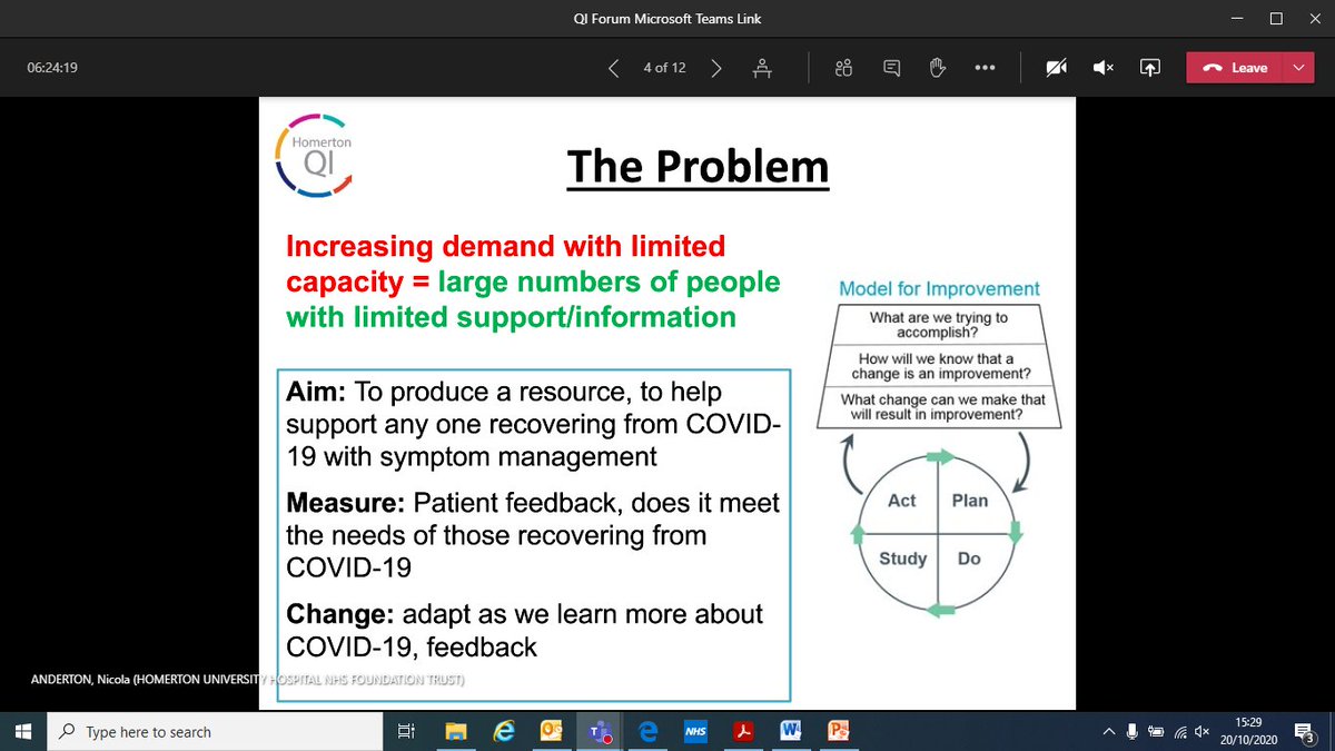 Post COVID Recovery Pack - so good it's been recognised across the UK and abroad! Fantastic job by <a href="/ACERSHomerton/">ACERS</a>. #HUHQIForumC19 #QualityImprovement <a href="/NHSHomerton/">HHFT</a>
